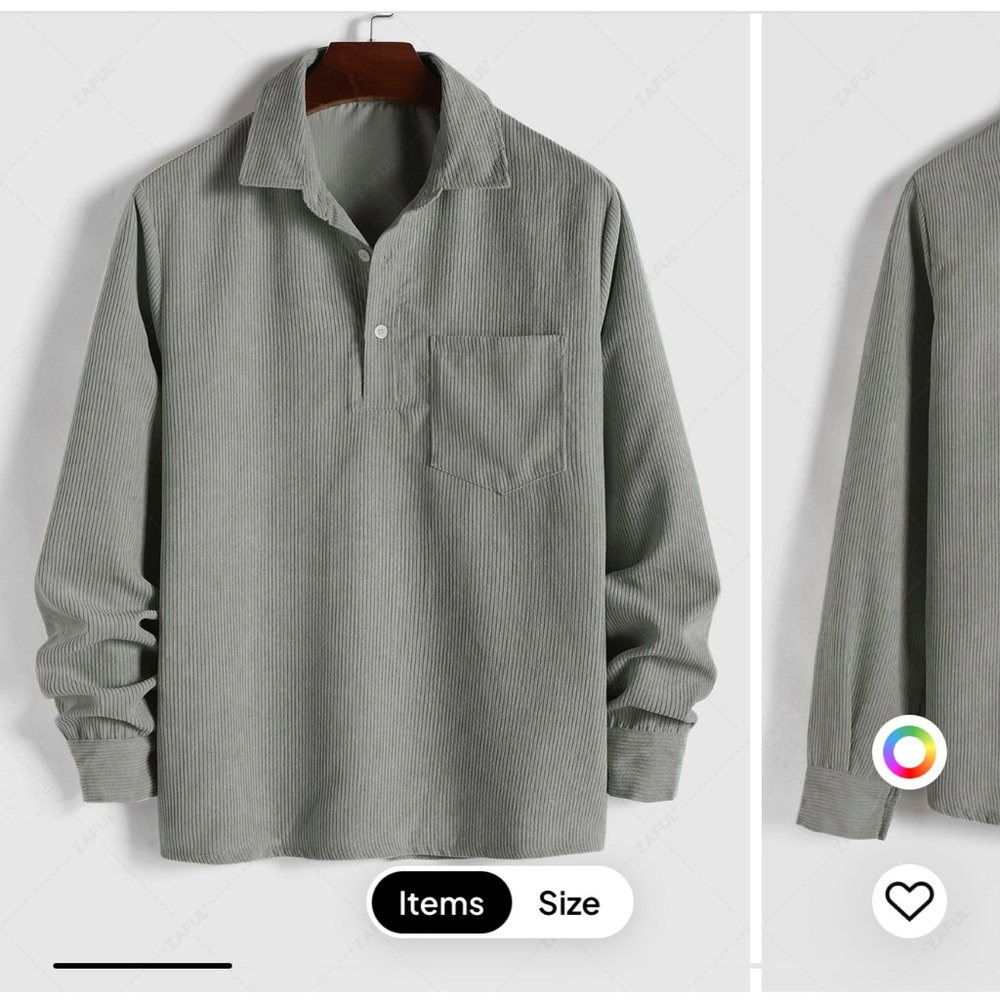 Men's Gray Long Sleeve Shirt